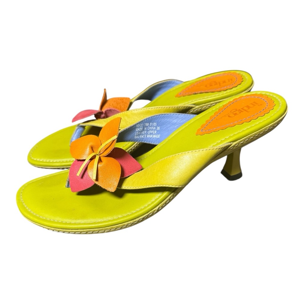 Indigo by Clarks Colorful Kitten Heeled Sandals SIZE 7.5